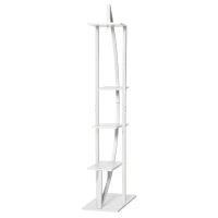Outsunny Suport pentru plante cu 5 niveluri Scara in forma de jumatate de luna Suport pentru ghivece Raft pentru interior, exterior, camera de zi, studiu, balcon si dormitor(m-9)
