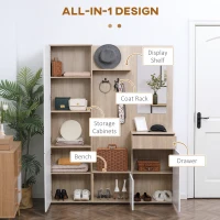 Homcom Organizator Intrare cu Oglinda(m-4)