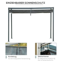 Nowoczesna Pergola Outsunny z Metalu 3x2m z Regulowanym Dachem - Idealna Ochrona Przeciwsłoneczna dla Każdego Ogrodu i Tarasu, Szary(m-5)