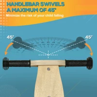 AIYAPLAY Bicicleta de echilibru din lemn 2 in 1, tricicleta pentru calareti timpurii, bicicleta de echilibru usoara pentru copii cu sa reglabila, maner portabil, rosu(m-6)