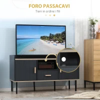 HOMCOM Mobile Porta TV fino a 55" con Ripiano, Cassetto e Armadietti, 120x40x65cm, Grigio(m-6)
