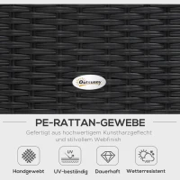 Outsunny luxe tuinset met planken 4 stuks PE rotan zwart(m-5)