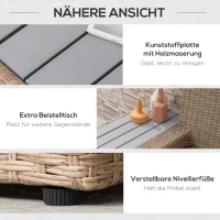 poly-rotan tuinmeubelen 4-delige loungeset zitgroep set met aflegvlakken(m-6)