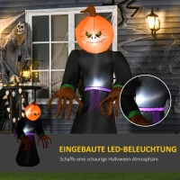 HOMCOM Halloween-pompoenspook gloeiende tuindecoratie met 6 ledlichten ventilator(m-4)