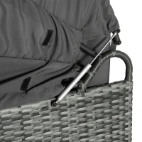 poly-rotan loungeset loungegroep met zonnedak inklapbaar dak zonne-eiland(m-8)