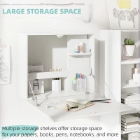 Homcom Birou Suspendat – Masa de Perete Pliabila cu Rafturi(m-5)