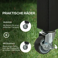 Outsunny Podwyższona grządka z kółkami 120 cm x 60,5 cm x 66 cm(m-4)