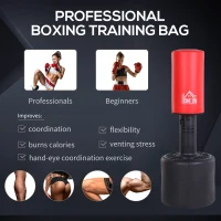 HOMCOM sac de box, inaltime reglabila 145-172cm, rosu, negru(m-6)