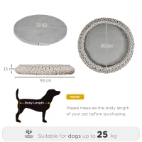 Culcus pentru Caini si Pisici PawHut Rotund cu Margini Ridicate si Perna, Patut pentru Caini Capitonat Efect Catifea, Φ93x15cm, Gri(m-3)