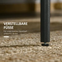 HOMCOM Bijzettafel met Glazen Blad Salontafel met 3 Planken Stalen Frame Zwart(m-6)