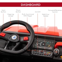 HOMCOM 12V 2 Seater Kids Electric Ride-On Car with Electric Bucket, Remote Control - Red(m-6)