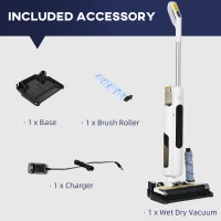 HOMCOM Aspirator fara fir umed uscat , aparat de curatat pardoseala portabil, multifunctional, cu sistem de autocuratare(m-8)