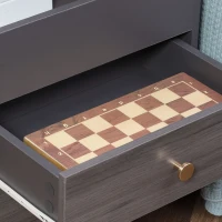HOMCOM Noptiera, masuta de cafea cu sertare pentru living, dormitor, gri inchis(m-8)