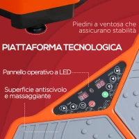 HOMCOM Pedana Vibrante a 99 Livelli di Velocità con Pannello LED, Bande di Resistenza e Telecomando Inclusi, 56x34x12.5 cm(m-6)