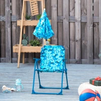 Outsunny Kinder campingstoel met parasol strandstoel opvouwbaar voor 1-3 jaar blauw(m-10)