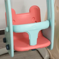 Zjeżdżalnia dla dzieci 3 w 1 HOMCOM zjeżdżalnia dziecięca z koszem do koszykówki, huśtawką, drabinką zjeżdżalnia do zabawy zjeżdżalnia ogrodowa zjeżdżalnia dla dzieci 1-6 lat HDPE biały+niebieski+szary 220 x 160 x 120 cm(m-9)