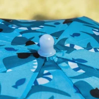 Outsunny Kinder campingstoel met parasol strandstoel opvouwbaar voor 1-3 jaar blauw(m-9)