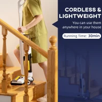 HOMCOM Aspirator fara fir umed uscat , aparat de curatat pardoseala portabil, multifunctional, cu sistem de autocuratare(m-6)