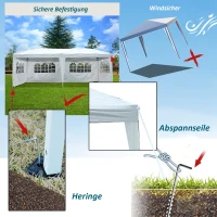 Outsunny Opvouwbaar paviljoen paviljoen opvouwbare tent partytent tuintent 3 x 6 m met venster 2 kleuren(m-5)