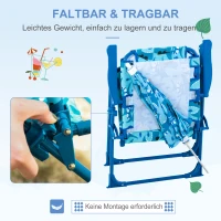 Outsunny Kinder campingstoel met parasol strandstoel opvouwbaar voor 1-3 jaar blauw(m-4)