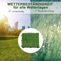 Outsunny Terrassenfliesen Set Kunstrasen Grasmatte Bodenfliese 10 Stücke, 25mm, 30x30cm, Grün(m-5)