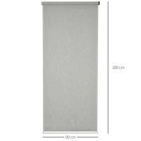 HOMCOM WiFi Smart Roller Blinds Work with TUYA App, Window Shade with Rechargeable Battery, Electric Shades Blind Easy Fit Home Office Living Room Bathroom Kitchen, Grey, 90cm x 180cm(m-3)
