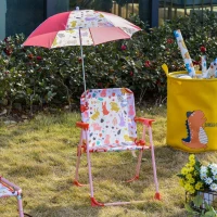 Kinder-campingstoel met parasol strandstoel opvouwbaar voor 1-3 jaar rood(m-2)