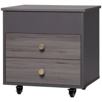HOMCOM Noptiera, masuta de cafea cu sertare pentru living, dormitor, gri inchis(m-11)
