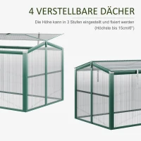 Outsunny Alu-Gewächshaus Frühbeet Treibhaus Aufzucht Pflanzenhaus 4 Öffnungen PC 130 x 70 x 61 cm(m-4)