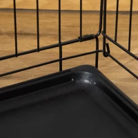 pawhut® hondentransportkooi transportbox draadkooi hondenbox kooi zwart L(m-8)