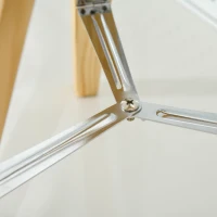 HOMCOM Lampa na statywie z drewna Trójnóg, Design Reflektora 30 cm x 30 cm x 68 cm Drewno Naturalne + Srebrne(m-9)