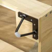 Culcus pentru Caini Inaltata PawHut cu Perna Detasabila si Lavabila, Patut pentru Caini cu 2 Manere din Otel si Lemn, 82x56x31,5 cm, Negru(m-11)