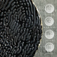 HOMCOM Decoratiune de perete 3D modern cerc agatat sculpturi de perete decor pentru sufragerie dormitor sufragerie, albastru negru auriu(m-6)