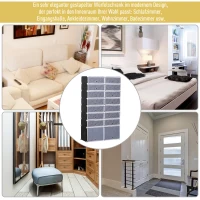 HOMCOM® GARDEROBA REGAŁ SZAFKA NA BUTY DIY 16 KOSTEK Z PP czarny + biały 95 x3 7 x 160 cm(m-6)