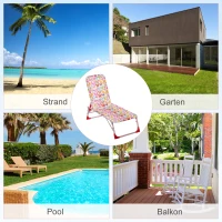 Outsunny Kinder Sonnenliege 180° verstellbar Strandliege Gartenliege Relaxliege Klappbar für 2-6 Jahre Metall Polyester Rosa 118 x 40 x 24 cm(m-4)