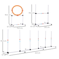 3-cz. zestaw do treningu agility dla psów Zestaw treningowy dla zwierząt domowych Zestaw do treningu psów z torbą(m-3)