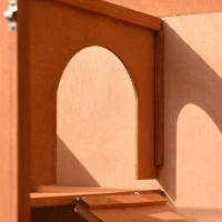 PawHut Kleintierstall Kleintierkäfig mit Asphaltdach Leiter Kleintierhaus Meerschweinchenstall Doppelstöckig draußen Winterfest Tannenholz Natur 102 x 56 x 85 cm(m-9)