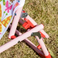 Ligbed voor kinderen 180 ° verstelbaar, opvouwbaar tuinbed voor 2-6 jaar roze(m-7)