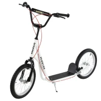 HOMCOM step scooter stadsscooter kinderen luchtband verstelbare step aluminium wit(m-11)