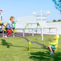 Kinderen tuinwip 360° draaibare wip carrouselwip metaal grijs groen(m-2)