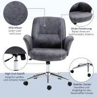 Vinsetto Krzesło biurowe Krzesło biurowe Krzesło biurowe regulowane wysokością Krzesło biurowe z funkcją kołysania Obracane stalowe Ciemnoszary 67 x 69 x 102cm(m-7)