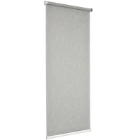 HOMCOM WiFi Smart Roller Blinds Work with TUYA App, Window Shade with Rechargeable Battery, Electric Shades Blind Easy Fit Home Office Living Room Bathroom Kitchen, Grey, 90cm x 180cm(m-11)