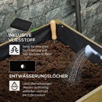 Outsunny Podwyższona grządka z kółkami 120 cm x 60,5 cm x 66 cm(m-6)