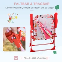 Dziecięce krzesełko kempingowe z parasolem krzesło plażowe składane na 1–3 lata czerwony(m-4)