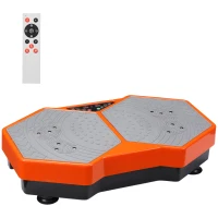 HOMCOM Pedana Vibrante a 99 Livelli di Velocità con Pannello LED, Bande di Resistenza e Telecomando Inclusi, 56x34x12.5 cm(m-1)