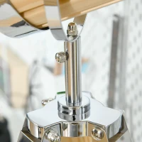 HOMCOM Lampa na statywie z drewna Trójnóg, Design Reflektora 30 cm x 30 cm x 68 cm Drewno Naturalne + Srebrne(m-8)