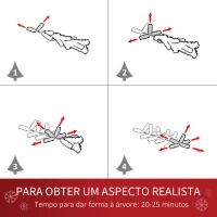 HOMCOM Árvore de Natal 150cm Artificial com 219 Agulhas de Pinheiro de PVC Ignífugo Base Dobrável e Suporte de Aço Montagem Rápida Decoração de Natal para Interiores Verde(m-5)