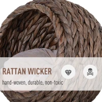 Pawhut Cusca pentru Pisici Ridicata cu Perna, Material Natural 42x33x52cm(m-7)