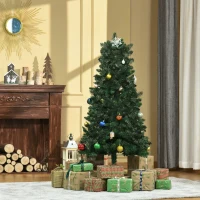 HOMCOM Árvore de Natal Artificial 150cm Ignífuga com 454 Ramas com 2 Tipos de Pontas de PVC e Base de Aço Decoração de Natal para Interiores Verde(m-2)