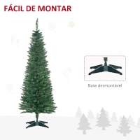 HOMCOM Árvore de Natal Artificial 150cm Ignífugo com 294 Pontas de Ramo PVC e Suporte de Metal Decoração de Natal para Interiores Ø46x150cm(m-6)